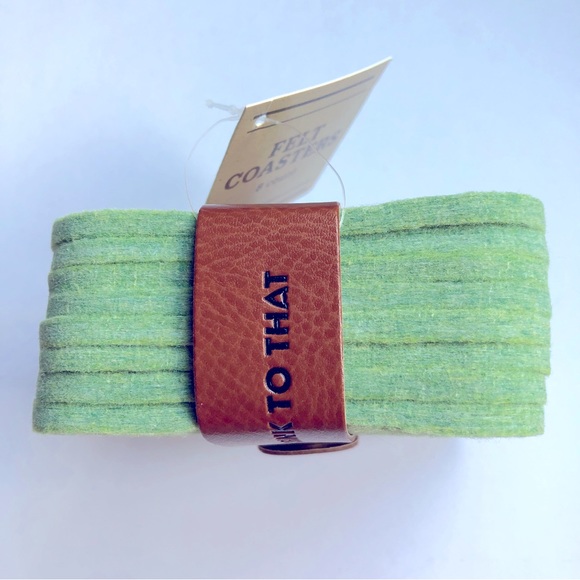 2/$20 NEW Felt Coasters 8 Pack 4” x 4” Green - Picture 5 of 16